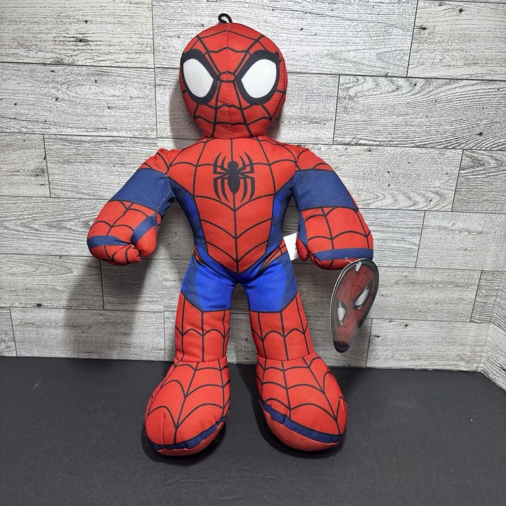 Large 14'' Ultimate Spiderman Plush Toy. Licensed Stuffed Animal. Marvel. New.‎